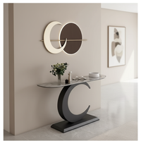 Table console semi-circulaire moderne en métal de luxe, meubles pour la maison, salon, entrée, couloir