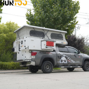 Huntoo Camper de camion tout aluminium robuste et pliable |   <span class=keywords><strong>Tente</strong></span> de toit rigide avec rangement latéral - Product Image 1
