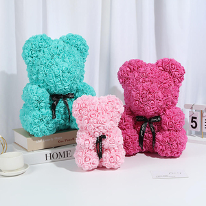 ของขวัญสร้างสรรค์ วันวาเลนไทน์ วันพ่อ วันแม่ ของขวัญแต่งงาน ของขวัญวันเกิด มงกุฎแต่งงาน หมีน้อยน่ารักและดอกไม้ - Product Image 2