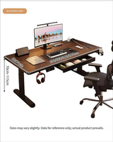 Bureau assis-debout électrique en bois massif, durable et écologique, avec tiroir, ergonomique et réglable en hauteur, pour le bureau à domicile