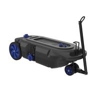 Réservoir à eau portable à 4 roues, capacité 34 gallons, style moderne, noir, pour camping-car, caravane, camping