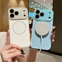 Coque magnétique en silicone liquide originale pour iPhone 18 Pro 17 16 Pro 15 Pro Max avec protection d'appareil photo à changement instantané et finition mate