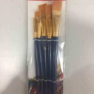 Fábrica al por mayor personalizado profesional 6 uds mango de <span class=keywords><strong>madera</strong></span> roja Nylon artista cepillo conjunto aceite acrílico acuarela pinturas cepillo - Product Image 4