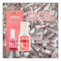 Colle à ongles adhésive rose forte de 7g, qualité professionnelle, OEM ODM, pour faux ongles en acrylique, emballage en blister ANTEGU