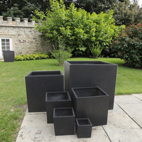 Pots de fleurs de jardin en fibre de verre de haute qualité, écologiques, 4-7 pièces, décoration moderne pour l'extérieur et la maison, taille du carton 30-40 cm