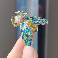 INS Style personnalisé accessoires Corsage abeille broche peinture à l'huile diamant insecte cigale broche