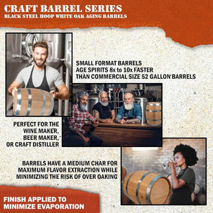 Barril de Roble de 2 Litros para Añejar con Soporte de Madera, <span class=keywords><strong>Mini</strong></span> Barriles de Whisky para Destilador de Alcohol Casero, Moonshiner y Vinicultor - Product Image 4