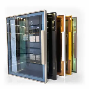 Armario de aluminio YL, puerta de cristal, armario de cocina, puerta de cristal con marco de aluminio