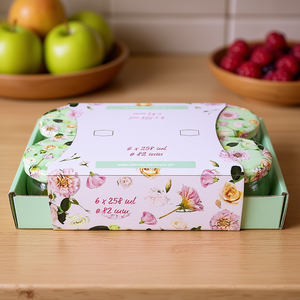 ถาดใส่ขวดแยม 6 แพ็คพร้อมฝาปิด 258 มล. 82 มม. ขวดเก็บอาหารสำหรับถนอมอาหาร - Product Image 3