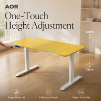 Table de levage AOR avec plateau en placage de fibre de carbone, hauteur réglable, trois niveaux de mémoire, design moderne, vente en gros usine