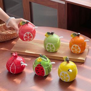 Lelyi Creative Ins Boîte de saindoux en céramique en forme de fruit créatif de grande valeur Petit pot d'assaisonnement frais fait à la main - Product Image 3