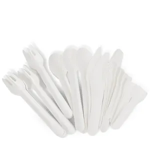 Supply Set Disposable Soup Spoon Cutlery Forks Knives Spoons