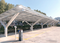 Structure de carport solaire en acier au carbone galvanisé à chaud de haute résistance pour système de montage solaire de parking commercial