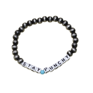 Braccialetto Artigianale Stile Western Cowgirl con Perle Navajo, Turchese e Forme Geometriche in Lega, Personalizzabile con Scritte - Product Image 2