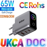 Chargeur mural rapide Tommox 65W GaN, USB C PD 3.0 QC 3.0, adaptateur de charge rapide de type C pour ordinateur portable, tablette, téléphone, iPad