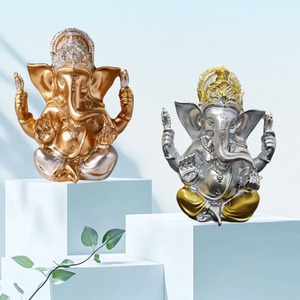 งานฝีมือเรซิ่นตามหลักฮวงจุ้ย รูปปั้นพระพิฆเนศ <span class=keywords><strong>เทพ</strong></span>เจ้าแห่งความมั่งคั่ง รูปปั้นช้างอินเดีย <span class=keywords><strong>เทพ</strong></span>เจ้าแห่งโชคลาภ ประติมากรรมสำหรับวัดอินเดีย ของตกแต่งพระพุทธรูปไทย - Product Image 4
