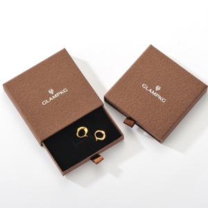 Custom Logo <b>Thin</b> 1.7cm Paper Sliding Drawer Jewelry Gift Box with Foam Insert for <b>Ring</b> Earrings Necklace OEM ODM Wholesale - Product Image 1