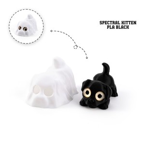 Figurines d'animaux fantômes créatives imprimées en 3D en gros, en promotion pour Halloween, cadeaux mignons pour la maison, mini décorations de scène pour les fêtes - Product Image 4