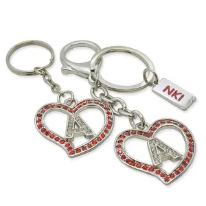 Hot Sale Promotional gift Custom Metal Jewelry Diamond Keyring Ladies Handbags Heart Rhinestone Keychain