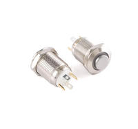 Interrupteur à bouton métallique original de 12 mm avec position à réinitialisation automatique et à verrouillage automatique, bouton d'alimentation 12-24 V