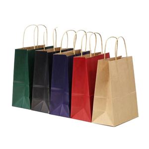 Luxury Portable Card Kraft Paper Bag for Cosmetics Shoes Wine Fur Packaging Custom Logo <b>Ribbon</b> Accessories Flexo Printing - Product Image 1