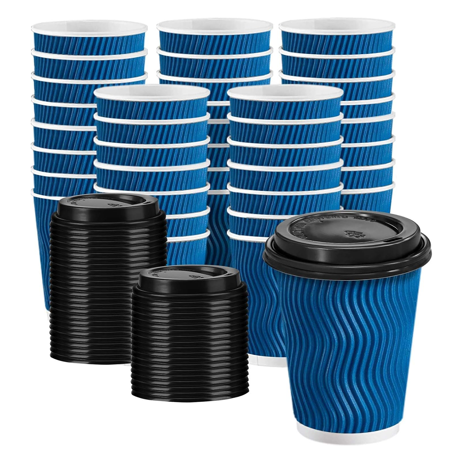 Custom logo Printing Cafe Takeaway Ripple Wall Matcha Milk Tea Paper Cup Packaging with Lid