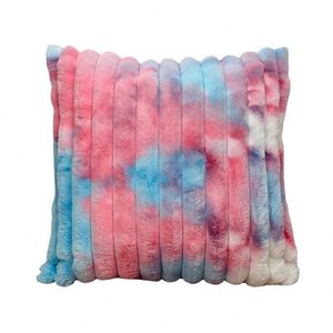 Housse de coussin décorative en fausse fourrure de lapin rayée, double face, super douce, pour l'hiver, décoration d'intérieur, peluche confortable - Product Image 2