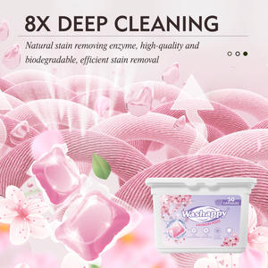 Sakura 3-en-1 Dosettes de lessive jetables Produits de nettoyage pour vêtements de bébé Perles de lavage OEM pour détergent pour vêtements - Product Image 4