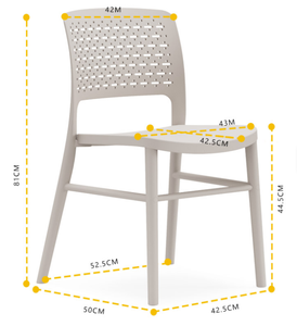 Modern Minimalist <b>Stackable</b> PVC Commercial <b>Dining</b> <b>Chair</b> with Perforated Back for Home Cafe Banquet & Restaurant Use - Product Image 3