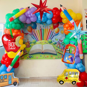 Kit d'arche de guirlande de ballons arc-en-ciel, ballons en forme de crayon Apple, ballons en feuille <span class=keywords><strong>pour</strong></span> <span class=keywords><strong>la</strong></span> <span class=keywords><strong>maternelle</strong></span>, décoration de fête de rentrée <span class=keywords><strong>scolaire</strong></span> - Product Image 3