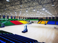 Tribunes télescopiques rétractables en acier inoxydable pour gymnases et stades intérieurs Frog Sports – Options personnalisées pour événements sportifs