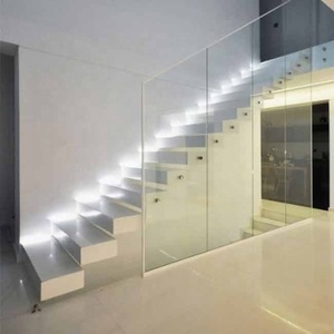 Marches d'intérieur en acier inoxydable, 2 pièces, modèles 304 s.s., flexibles, en verre, à poser soi-même, électriques flottantes - Product Image 6
