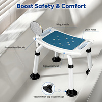 Chaise de bain réglable antidérapante pour personnes âgées, femmes et hommes, surface texturée, pliable, équipement de sécurité pour la salle de bain à domicile, chromée