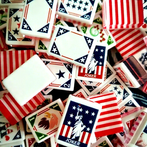 Jeu de Mahjong américain en acrylique sur le thème de l'histoire américaine, précommande en usine disponible - Product Image 1