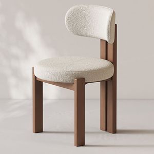 Chaise <span class=keywords><strong>de</strong></span> salle à manger <span class=keywords><strong>en</strong></span> bois massif écologique <span class=keywords><strong>de</strong></span> style nordique moderne avec dossier crème pour la maison, le bureau et l'hôtel ZN 505 - Product Image 5