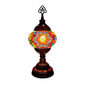 Lampe de table marocaine vintage de style ethnique, abat-jour en verre LED à motif floral turc exotique, pour chambre à coucher, salon, bureau, livraison gratuite - Product Image 1