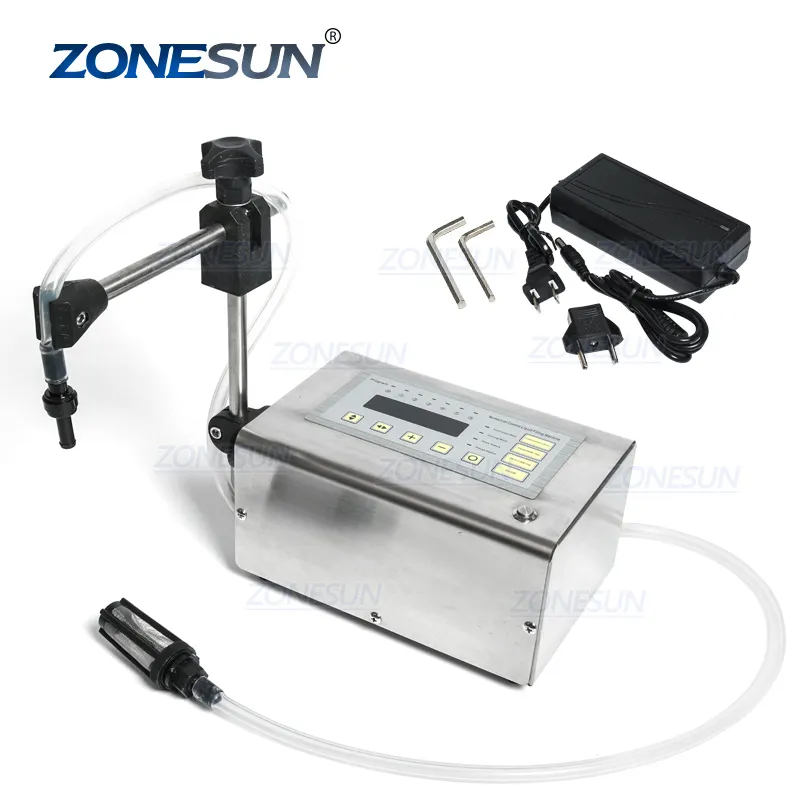 ZONESUN Electrical Liquids Filling Machine Water Digital Filler Automatic Pump Sucker Beverage Oil Packaging Equipment Tools