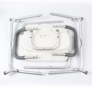 Chaise de douche en alliage d'aluminium avec accoudoirs élargis pour personnes âgées, équipement de sécurité pour salle de bain, capacité de charge de 100 kg - Product Image 1