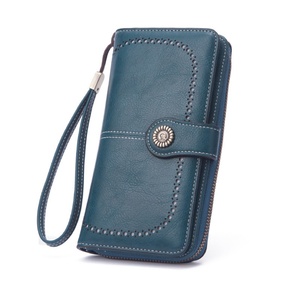 Leather High Capacity Long Clutch Zipper Long Cheap Women Cell Crossbody Bag Wallet Exquisite Phone Handbag - Product Image 1