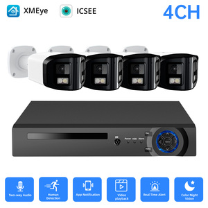 Système NVR KERUI 4CH, caméra POE 4MP 180° °   Caméra réseau grand angle à double objectif, détection humaine et de véhicules, <span class=keywords><strong>surveillance</strong></span> de sécurité à domicile - Product Image 1