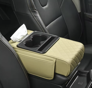 Cuscino Poggiabraccio per Auto con Vano Portaoggetti, Supporto in Pelle per Console Centrale, Contenitore per Fazzoletti - Product Image 4