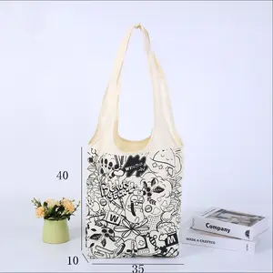 Cute Animal Little Polar Bear Printed Vest Cotton Canvas Bag