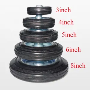 3-12 Inch Plate Black Rubber Single Caster Wheel Of 3.5 Inch