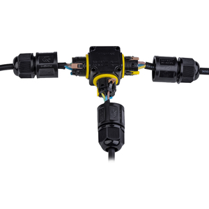 IP68 không thấm nước <span class=keywords><strong>t</strong></span> Loại Cáp kế<span class=keywords><strong>t</strong></span> nối 1 trong 2 ra 3P Pin screwless cho điện ngoài trời đồng liên hệ với nylon nhà ở - Product Image 4