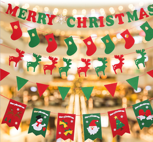 Banderas decorativas de Navidad personalizadas directas de fábrica hechas a mano fieltro ecológico diseño circular de moda para uso doméstico - Product Image 2