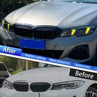Ensemble de phares LED KGKB pour BMW Série 3 G20 G28 320i 330i 2020-2022 Style G22 Boomerang Double Couleur DRL Double Faisceau Projecteur