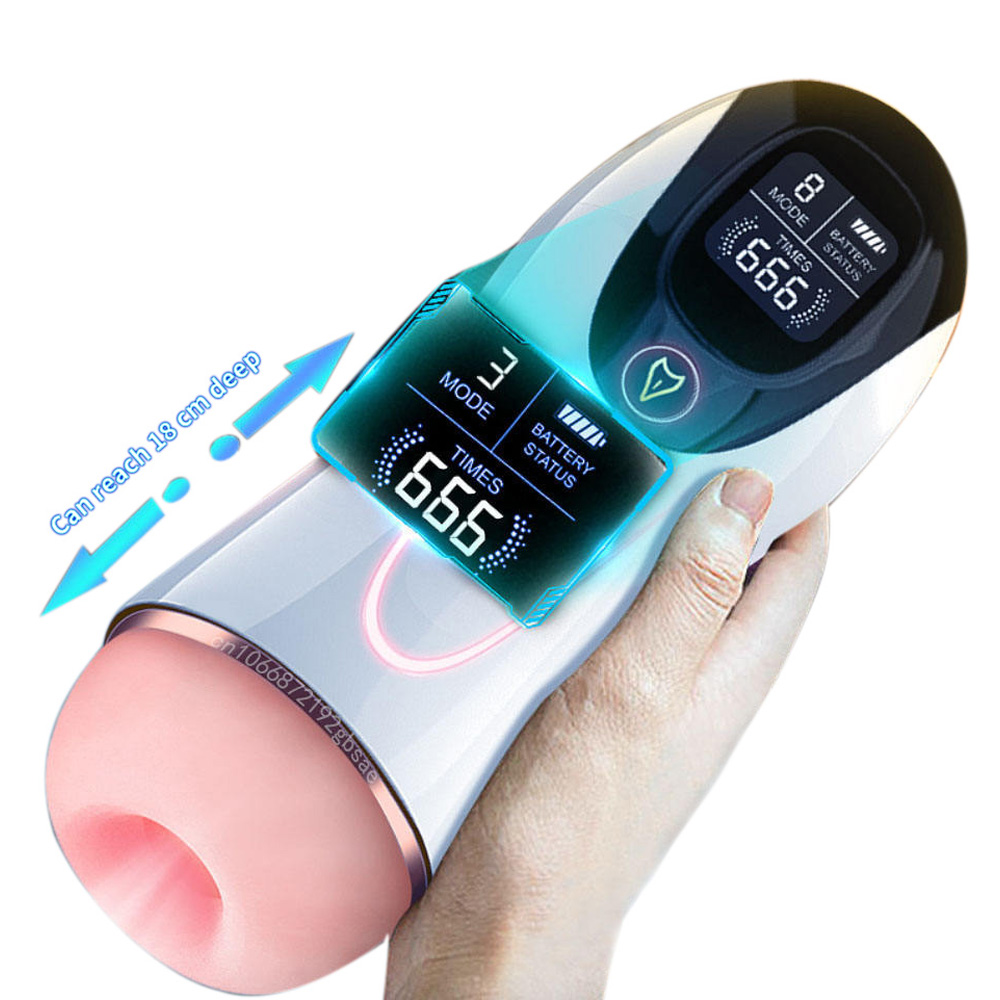 8 Vibration und saugende Stimme Erwachsenengüter elektrische masturbationsmaschine Masturbator Sexspielzeug für Männer Vaginal-Masturbator