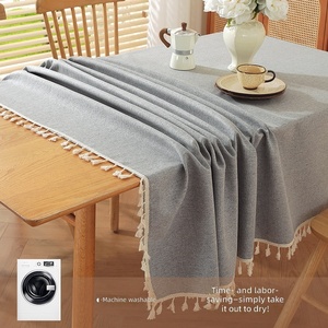 Nouvelle <span class=keywords><strong>Nappe</strong></span> Rectangulaire de Luxe 2026 Effet Lin, Imperméable et Anti-Taches, Facile à Nettoyer pour Tables à Manger et Tables Basses - Product Image 1