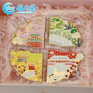 Ciudad Prohibida Four Seasons Splicing 3D Esmalte suave Pegatinas magnéticas para refrigerador Pegatinas de refrigerador de metal personalizadas - Product Image 5