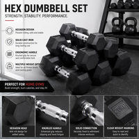 Vente directe d'usine, haltères personnalisés pour salle de sport, ensemble d'haltères hexagonaux en caoutchouc, poids libres pour usage commercial en salle de sport